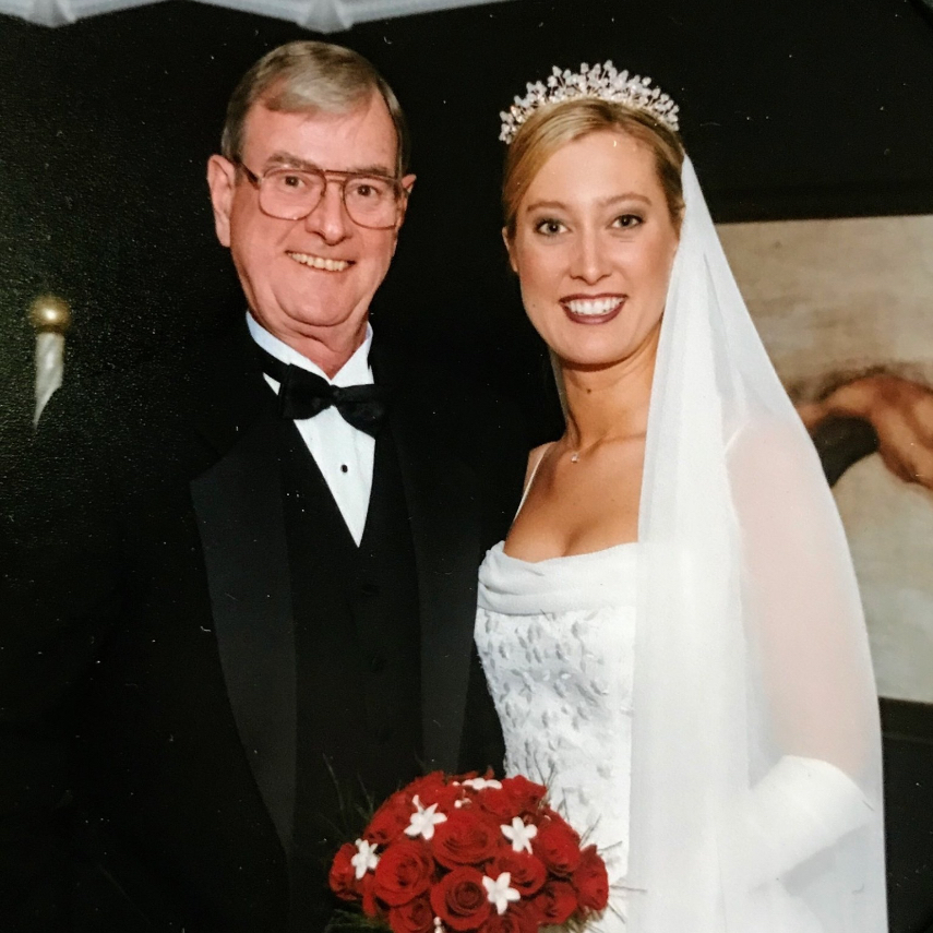 Andie Summers and her father on Andie's wedding day. September 1, 2002